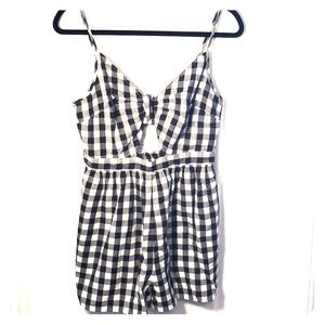 American eagle gingham romper with cutout